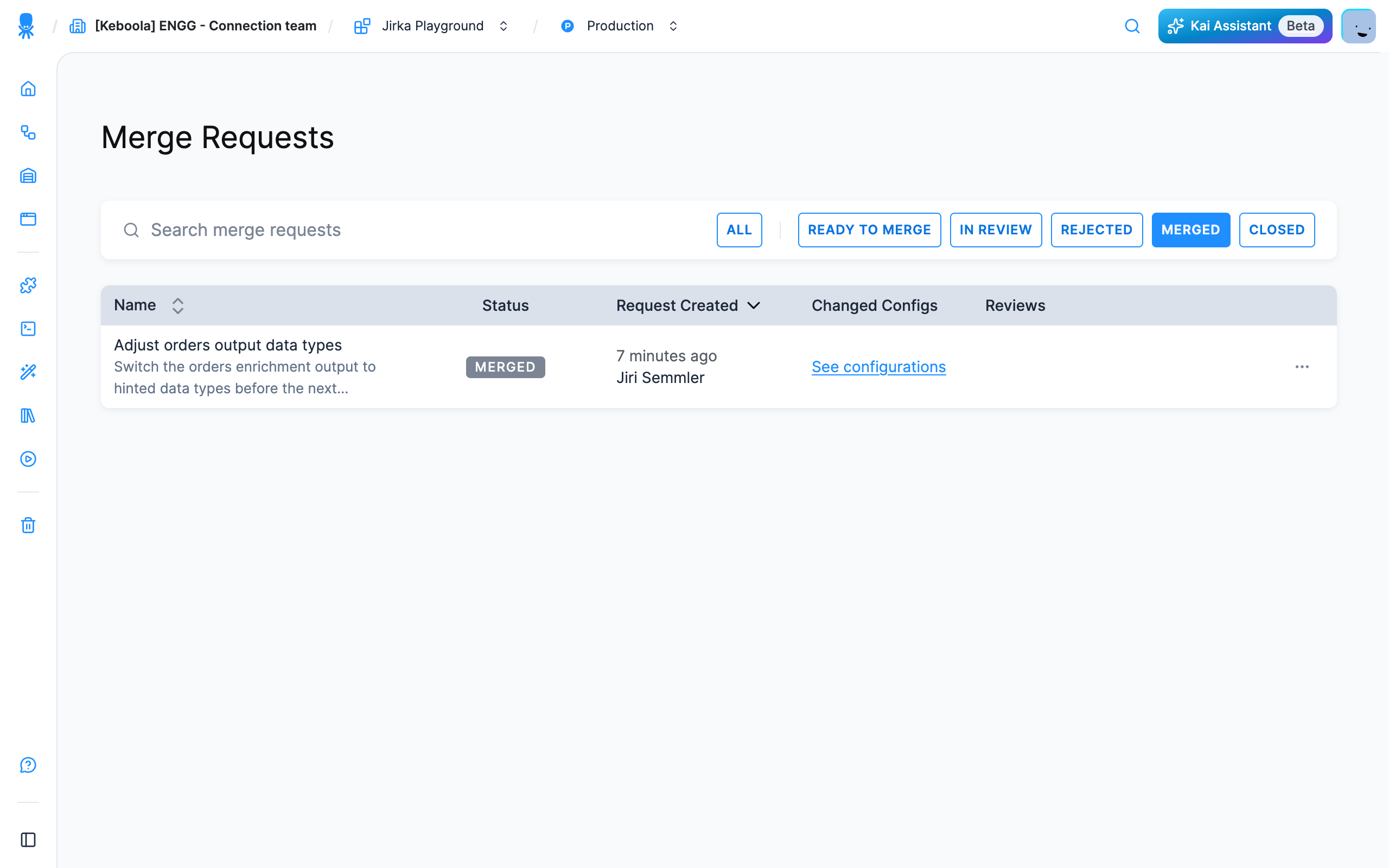 Screenshot - Merge Requests list