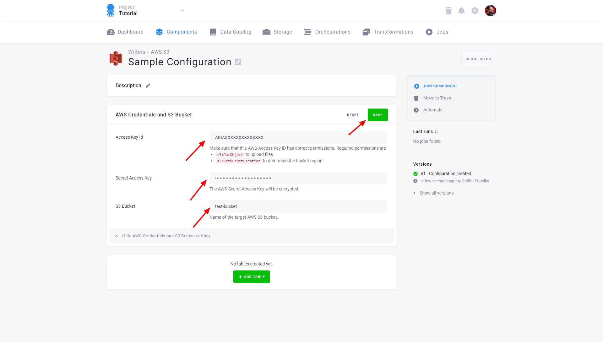 Screenshot - Configure credentials