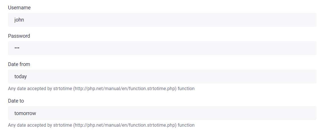 Configuration form