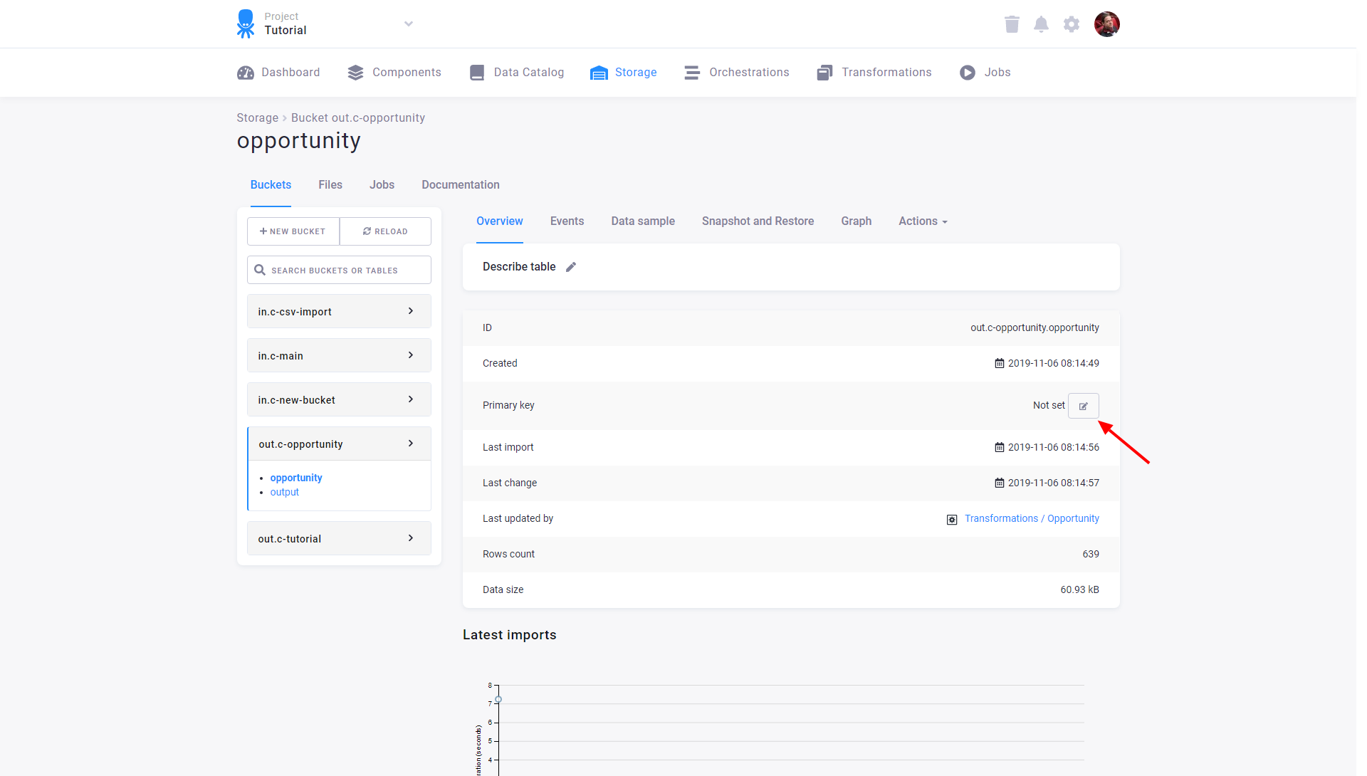 Screenshot - Create Primary Key