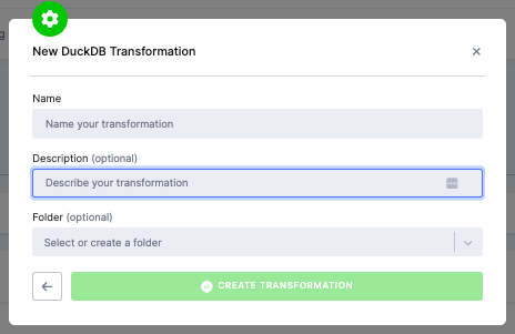 Screenshot - Create Transformation